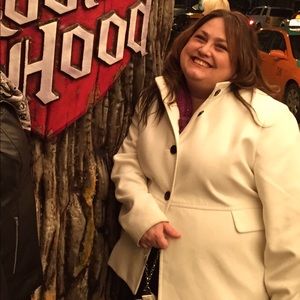 Old Navy White Pea Coat XXL